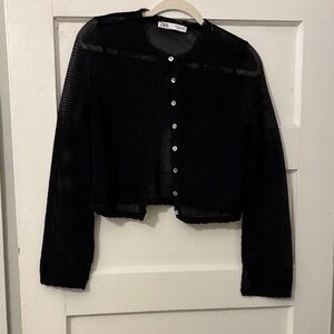 Zara Black Mesh Cardigan